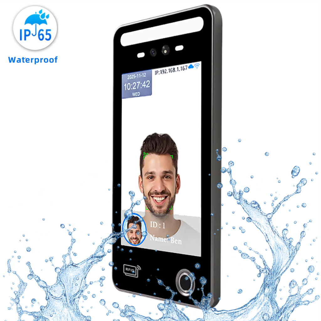 IP65 Waterproof Dynamic Face Recognition Time Attendance Access Control Terminal