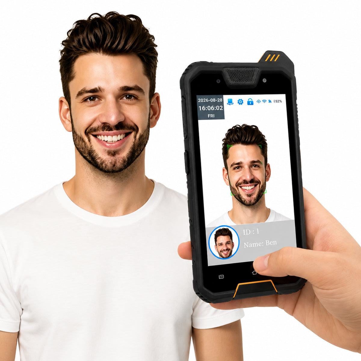 AF06 handheld portable face recognition attendance terminal