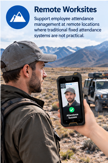 AF06 portable face recognition and GPS attendance terminal for employees working at remote worksites