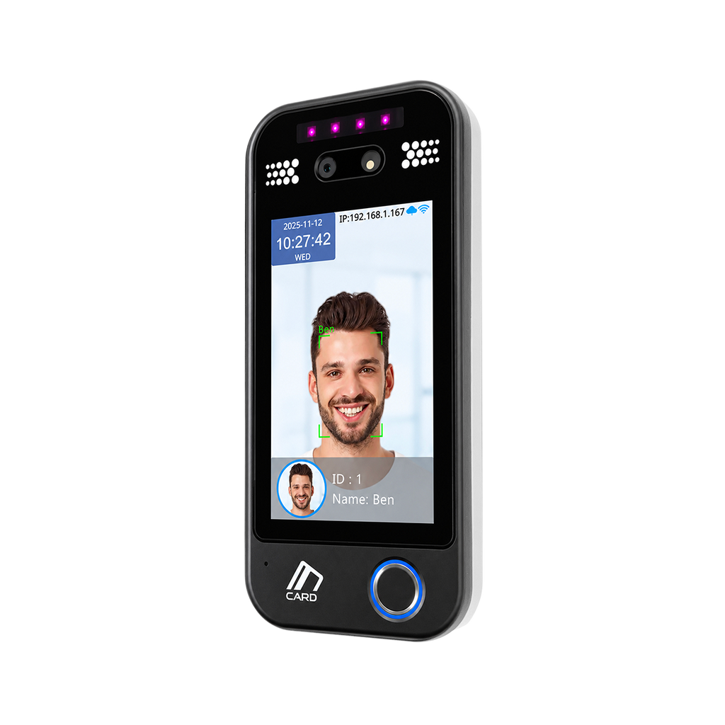 DF07F face recognition fingerprint access control system with RFID card and 5 inch touch screen