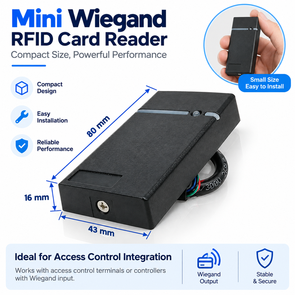 Waterproof Wiegand RFID Card Reader 125KHz ID 13.56MHz IC MR201