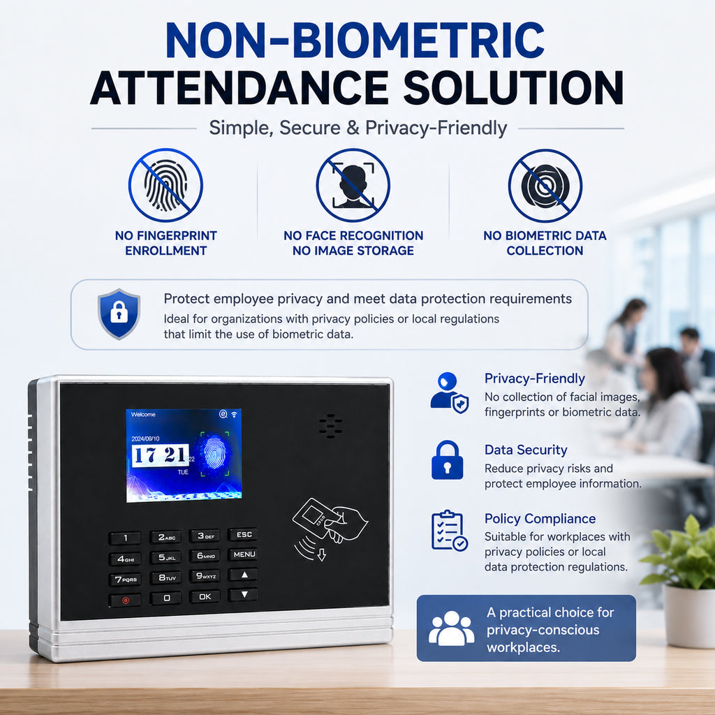 Y300 non-biometric RFID card attendance system for privacy-conscious workplaces