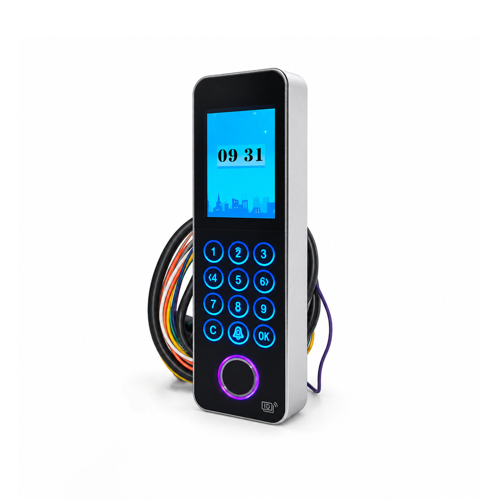 Y305 IP65 metal access control terminal with fingerprint sensor, dual-frequency RFID reader, color screen and touch keypad