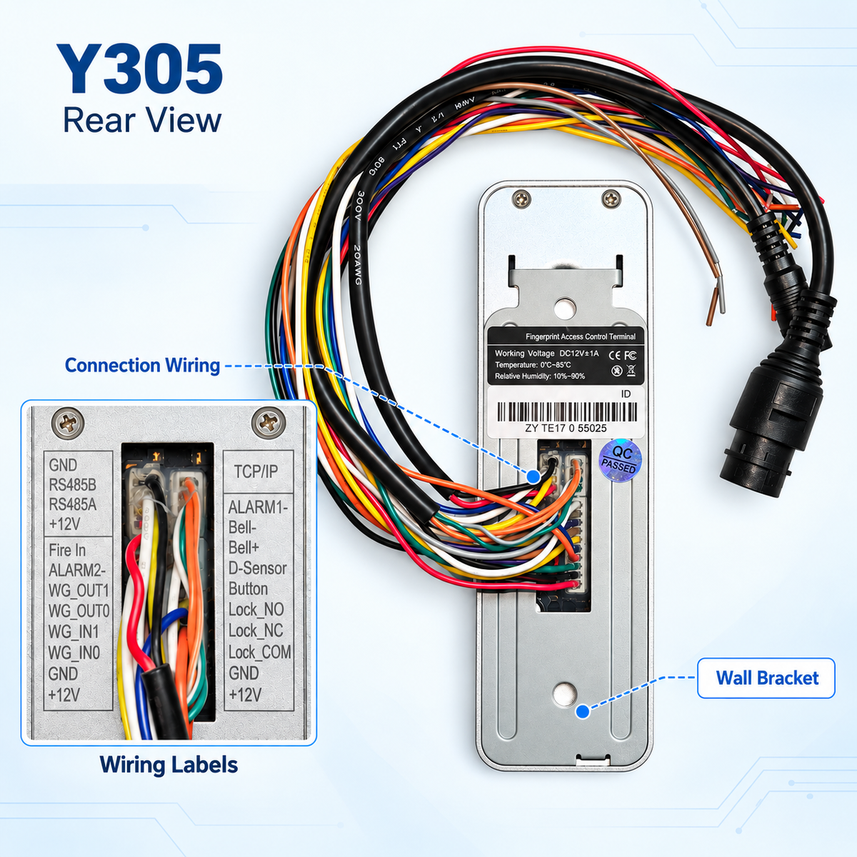 IP65 Fingerprint RFID & PIN Access Control Terminal Y305